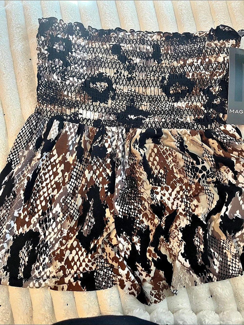 MAGICSUIT Animal Print Mini Dress Brown & Black Size Small NWT
